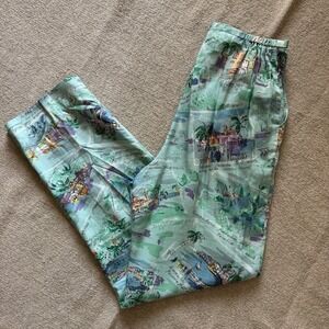 Vintage Marisa Studio Tropical Print Rayon Pants Size 6